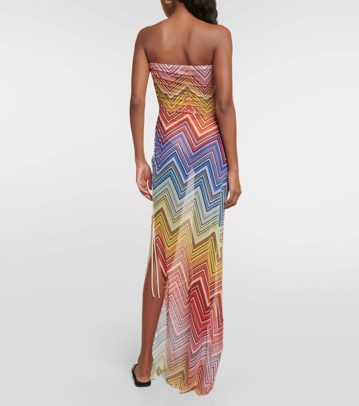 missoni fringed beach maxi dress Spectacular Missoni Multi Color Knit Halter Dress with Fringe