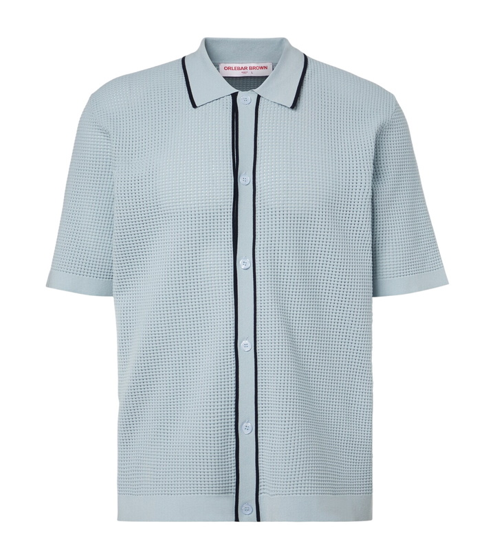 Photo: Orlebar Brown Roddy waffle-knit bowling shirt