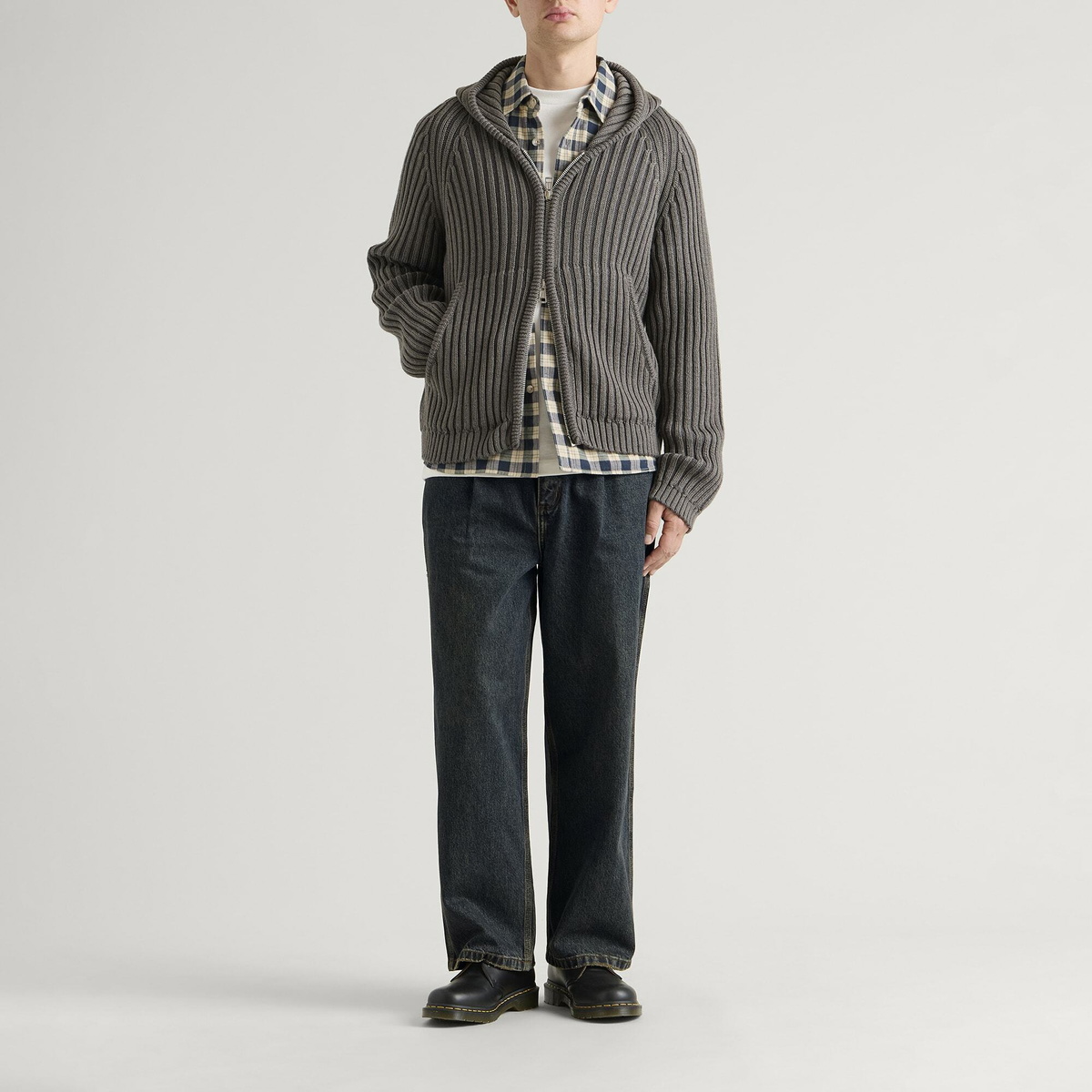 Larriet Men's Frederick Pleated Denim Jeans in Dirty Indigo