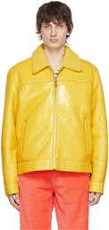 ERL Yellow Faux-Leather Jacket