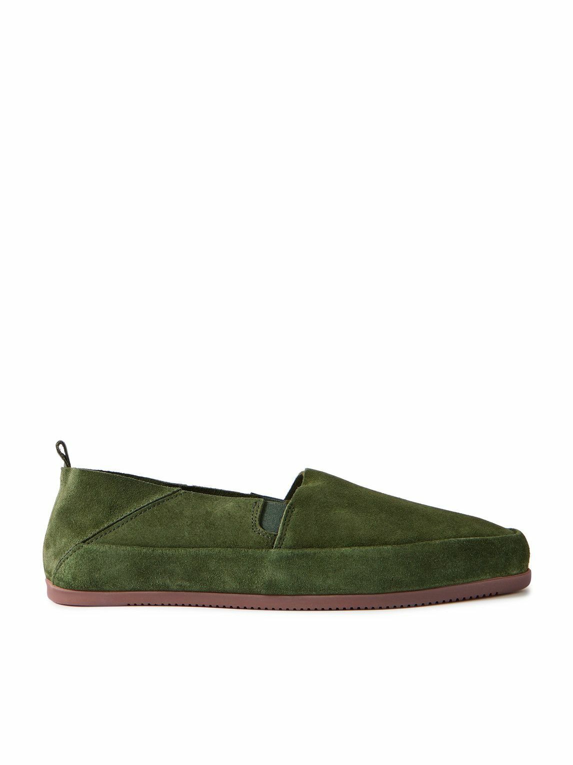 Mulo - Collapsible-Heel Suede Loafers - Green
