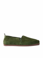 Mulo - Collapsible-Heel Suede Loafers - Green