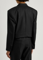 Petar Petrov The Everyman Cropped Belted Wool Blazer Black