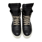 Rick Owens Black and White Geobasket Sneakers