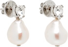 Simone Rocha Faux-Pearl Heart Crystal Stud Earrings