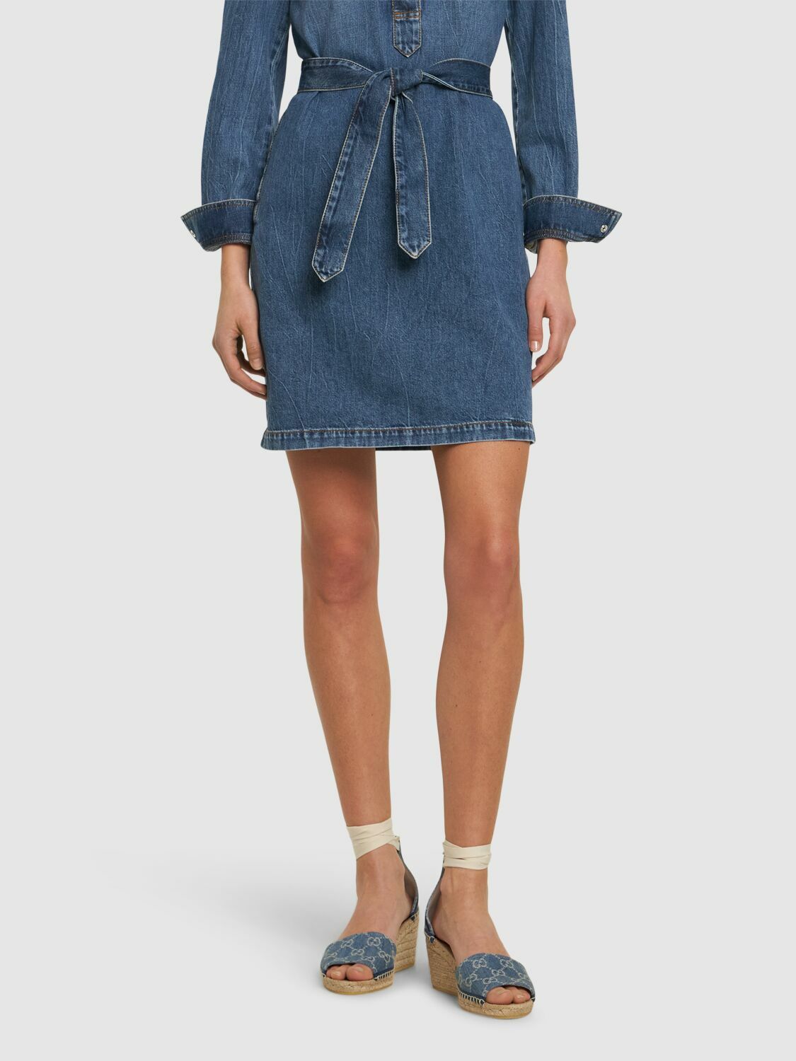 GUCCI - 45mm Pilar Gg Denim Espadrilles Gucci