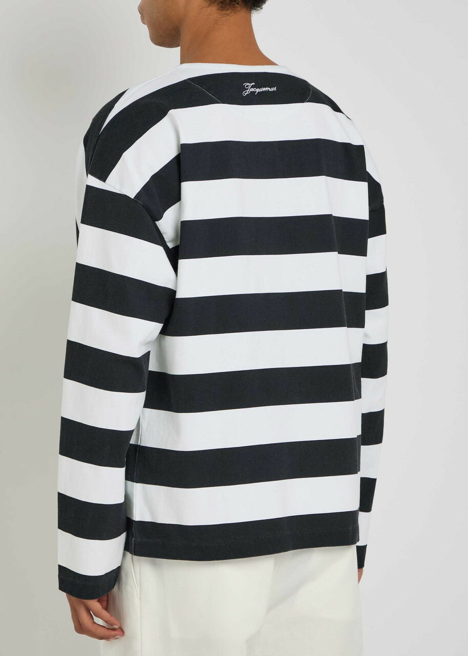 Jacquemus Le Tshirt Mariniére Striped Cotton T-shirt White And Blue
