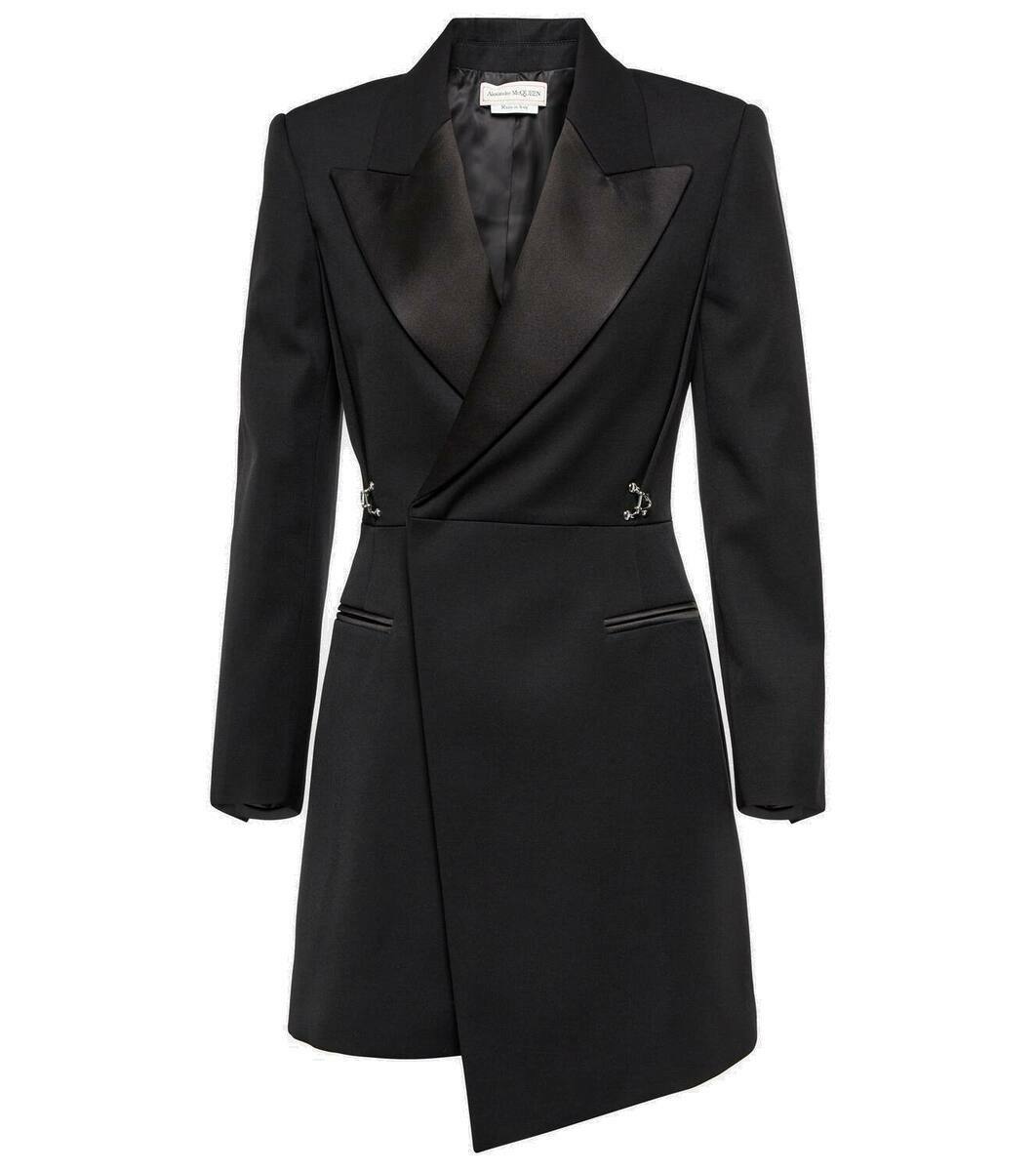 Alexander McQueen Asymmetric wool blazer minidress Alexander McQueen