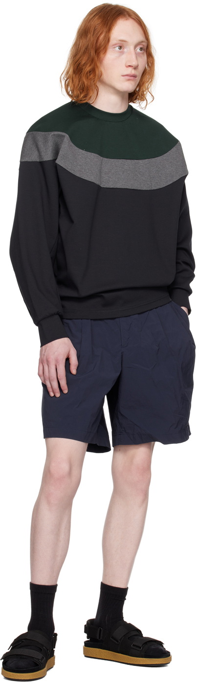 kolor Navy Color Blocked Sweatshirt
