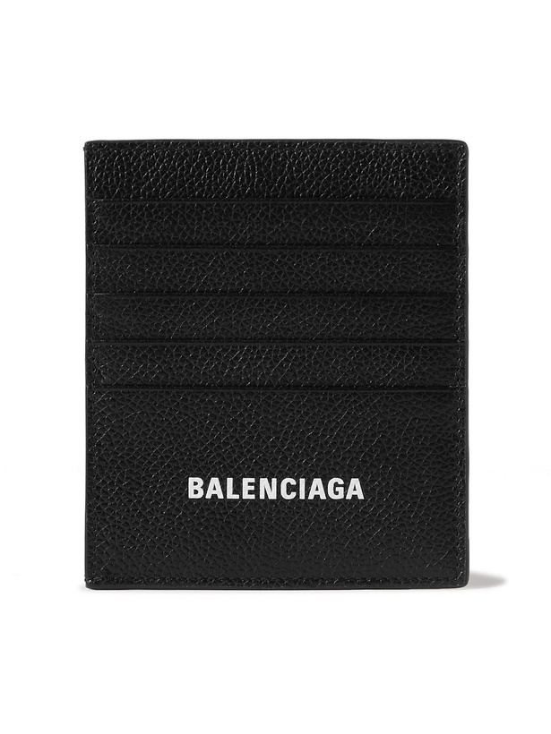 Photo: BALENCIAGA - Logo-Print Full-Grain Leather Cardholder