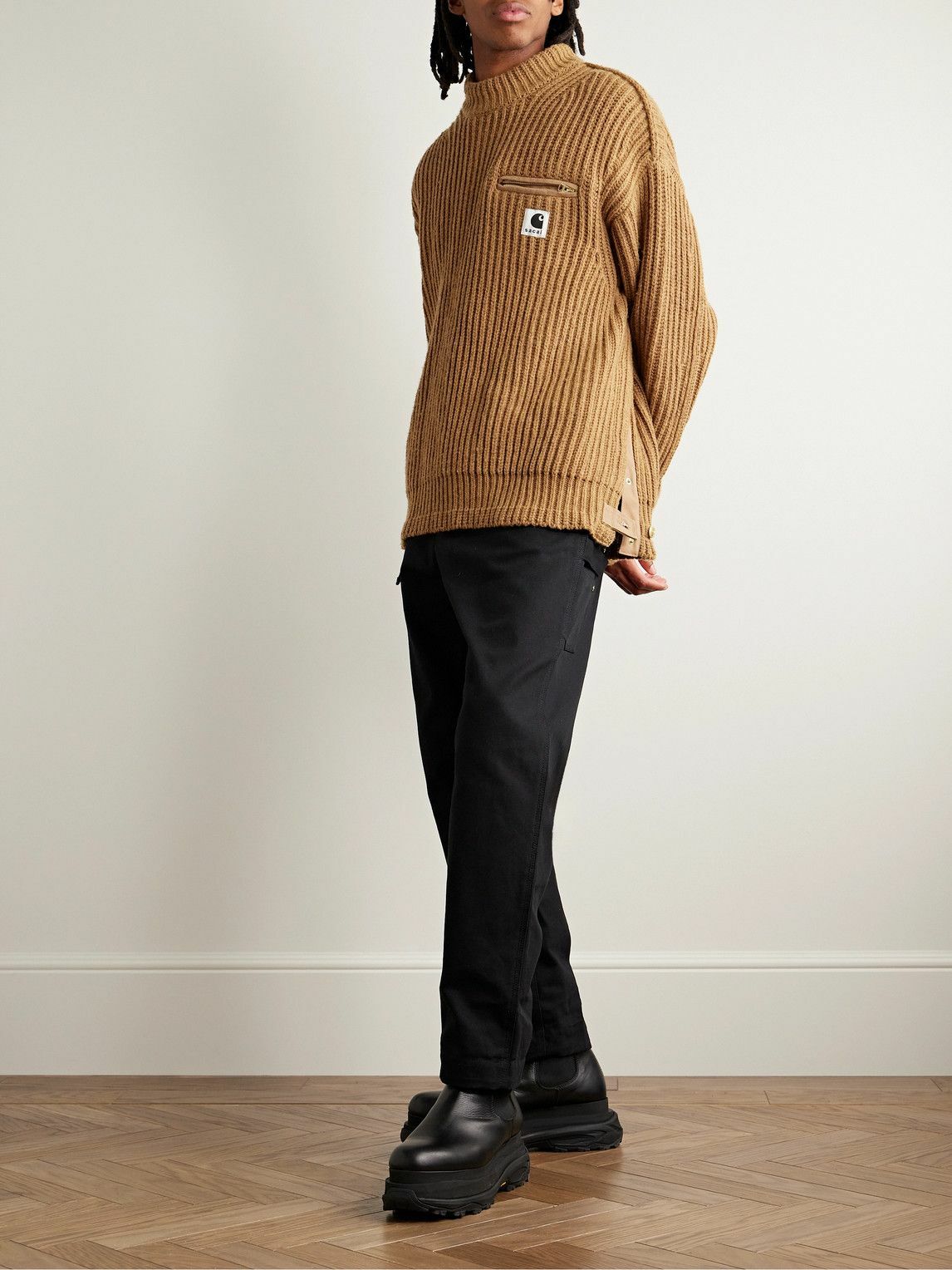 Sacai - Carhartt WIP Detroit Ribbed Wool and Nylon-Blend Sweater