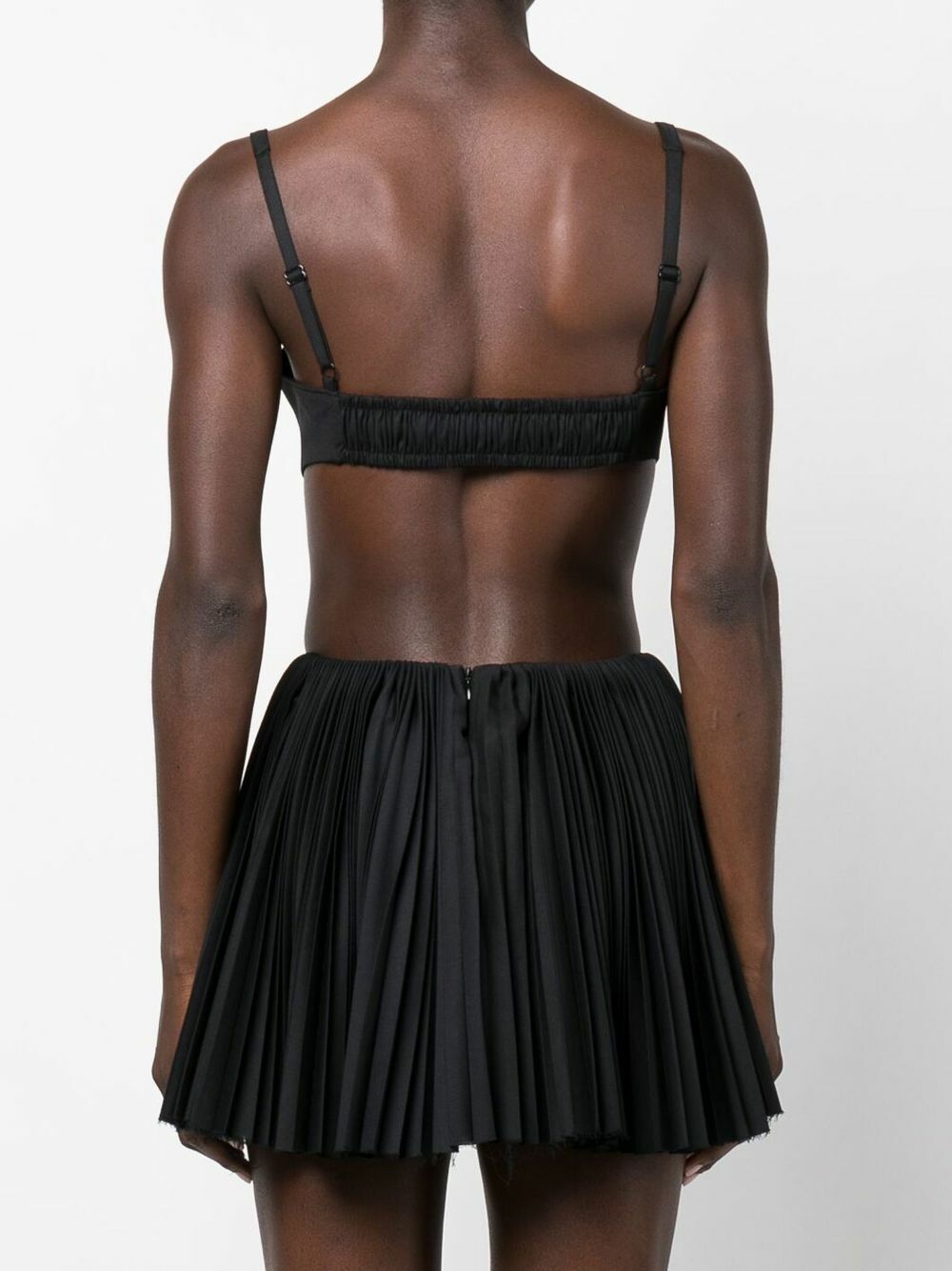strapless open back dress Pleated Black Mini Dress Medium main image 1