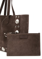 Valentino Nellcôte Studded Suede Tote - Dark Brown - One Size