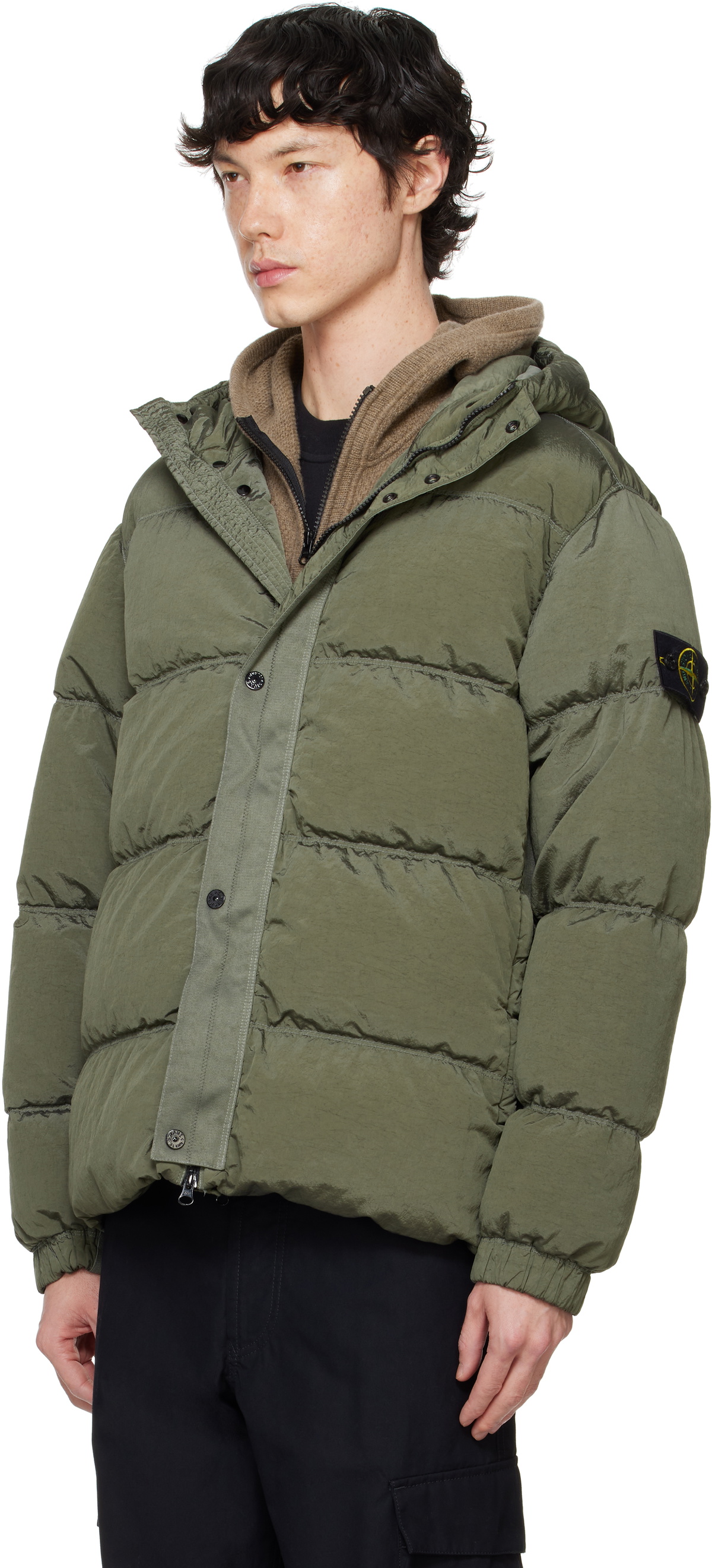 Stone Island Khaki 41419 Nylon Metal ECONYL Down Jacket Stone Island