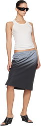 Alexander Wang Gray Reflective Mid-Rise Midi Skirt
