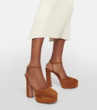 Aquazzura Groove Plateau 120 suede platform pumps