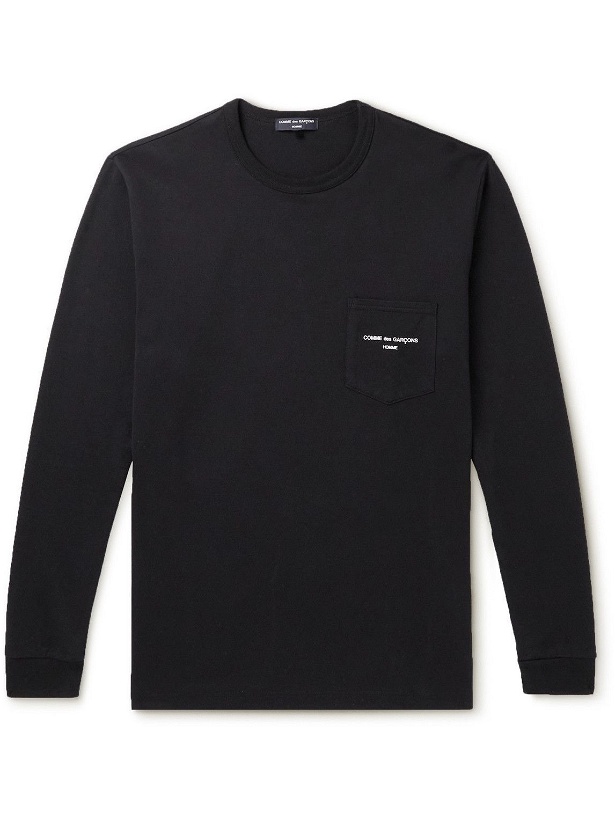 Photo: Comme des Garçons HOMME - Logo-Print Cotton-Jersey T-Shirt - Black