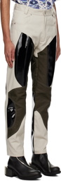 GmbH Beige Ghazal Faux-Leather Trousers