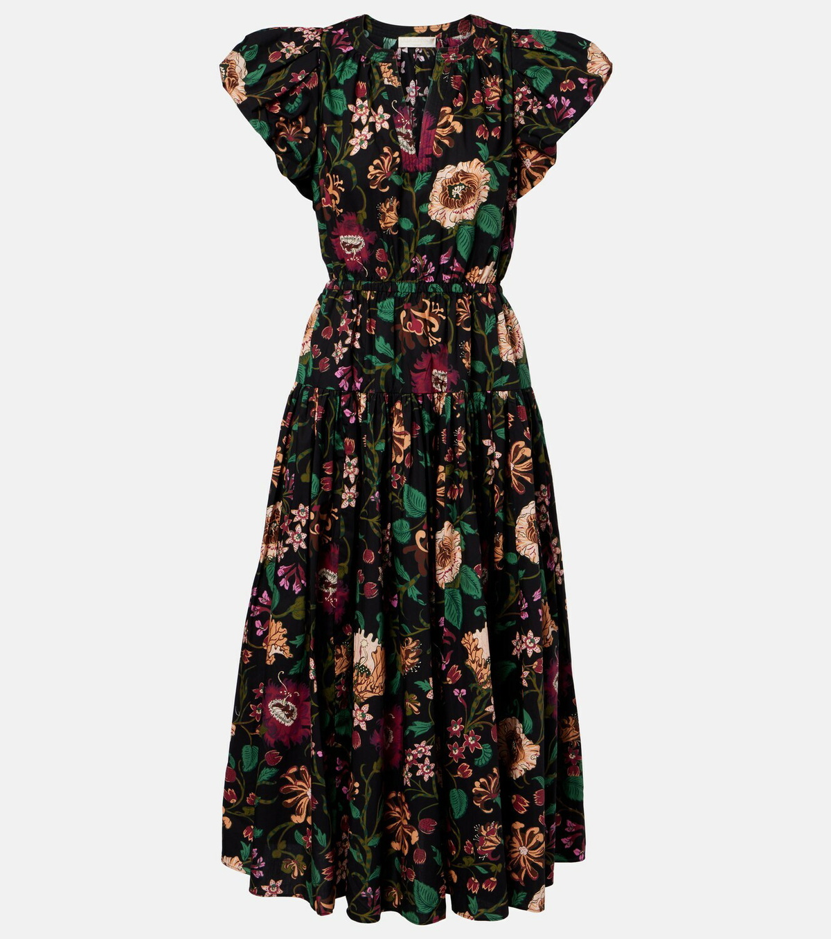 Ulla Johnson Marin floral cotton poplin midi dress