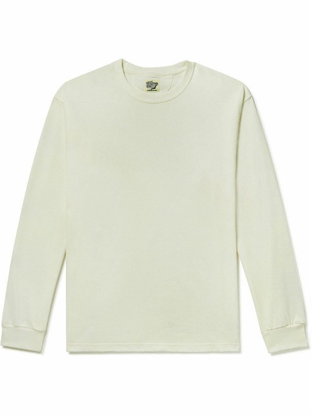 Photo: OrSlow - Logo-Embroidered Cotton-Jersey T-Shirt - Neutrals