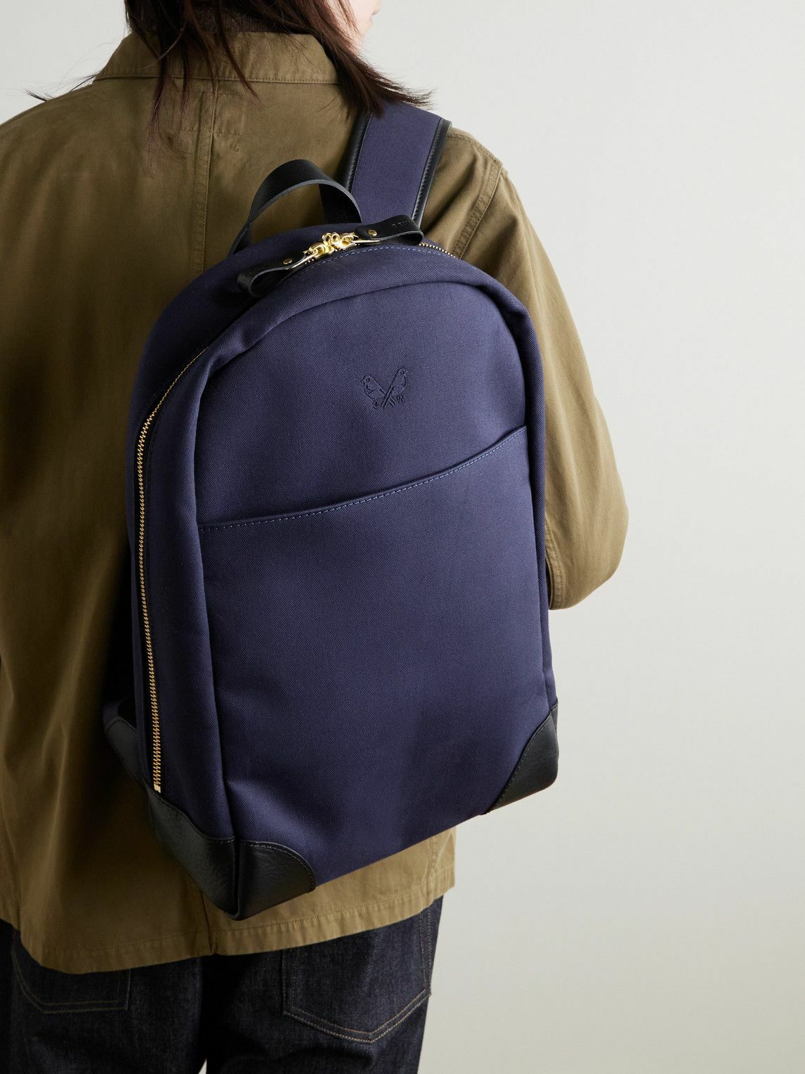 Bennett Winch - Logo-Embroidered Leather-Trimmed Cotton-Canvas Backpack