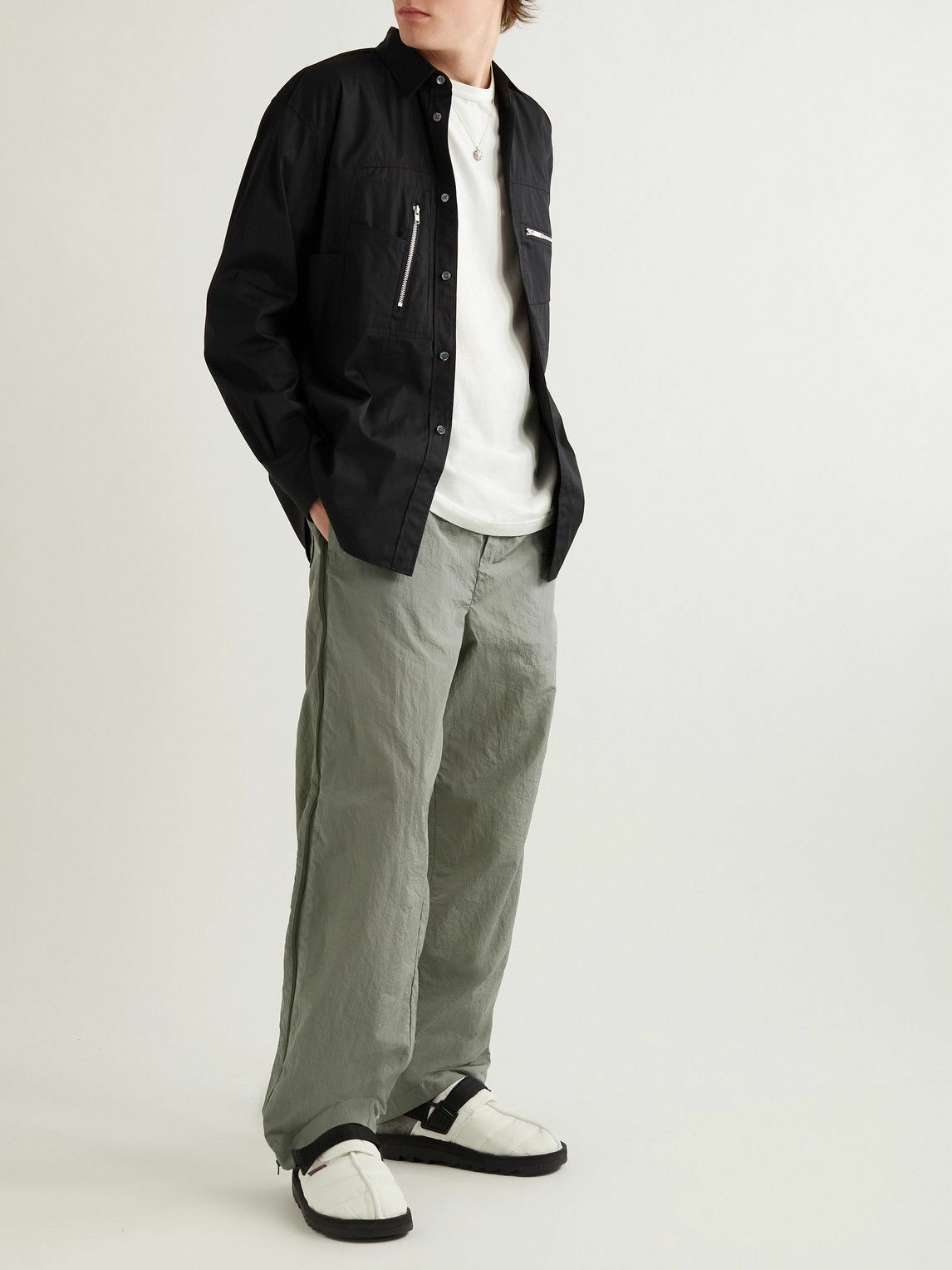 Acne Studios ベルベットカーゴパンツ Acne Studios - Velvet-Trimmed Zip-Detailed Shell Track Pants