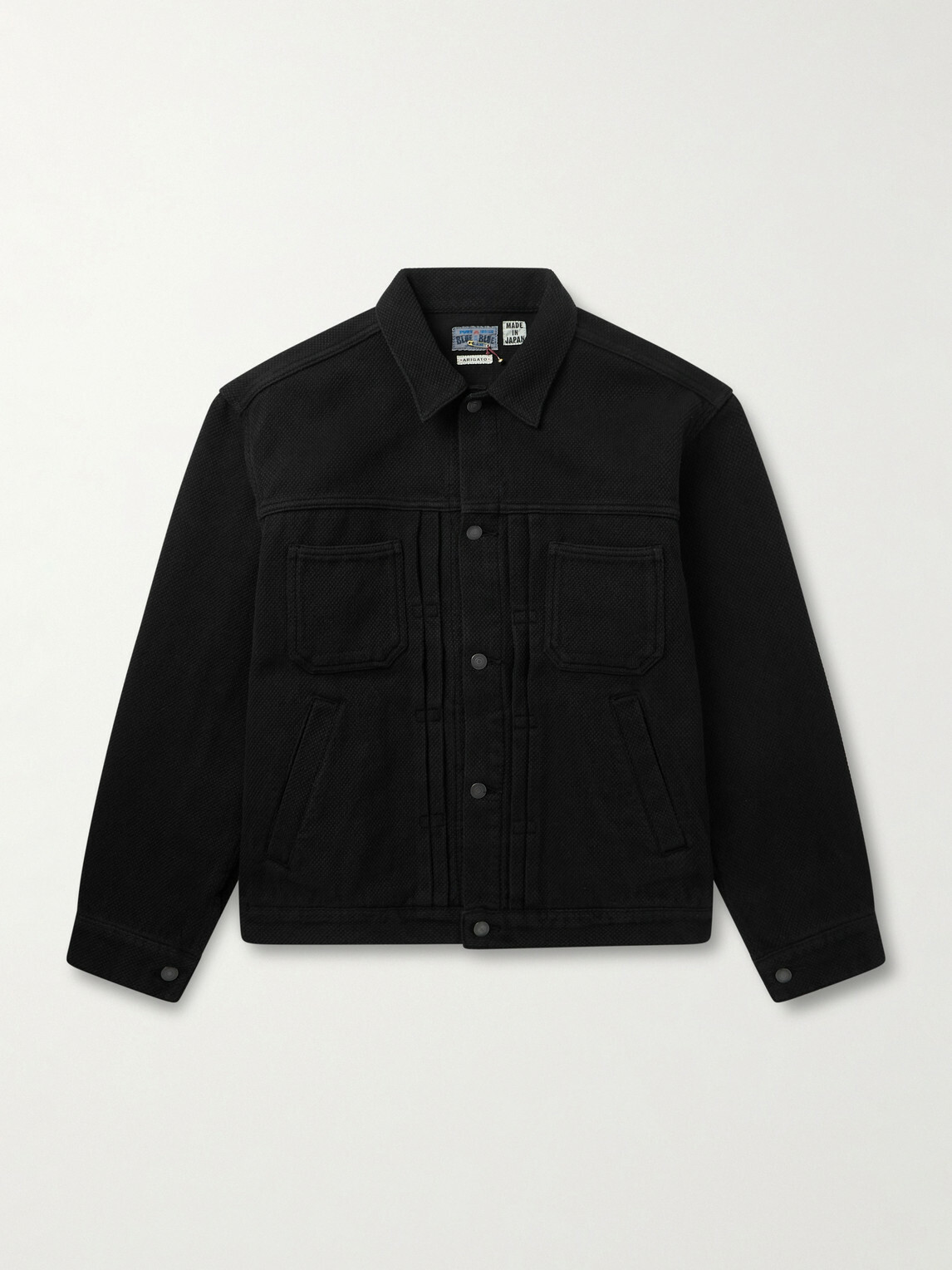 Blue Blue Japan - Pleated Textured-Cotton Jacket - Black