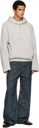 Lanvin Gray Cotton Fleece & Cashmere Hoodie