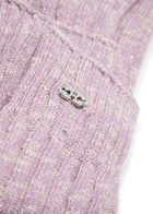 Ganni Logo Metallic Cotton-blend Socks Pink