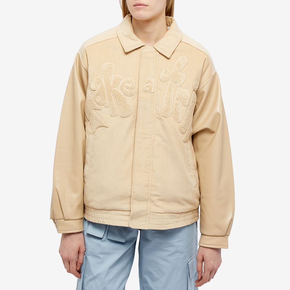 House Of Sunny Women's Take A Trip Cord Bomber Jacket in Stone House Of