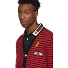 Gucci Red and Black Striped Cardigan
