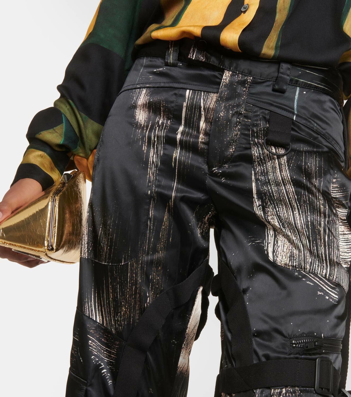 Louisa Ballou Printed low-rise straight cargo pants