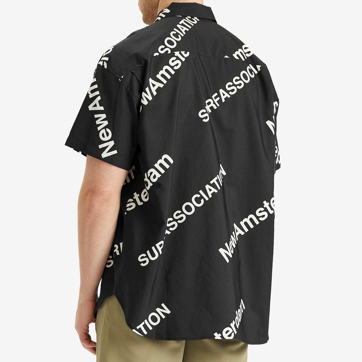 New Amsterdam Surf Association Men's Logo Printed Shirt in Black Base