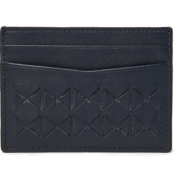Photo: Serapian - Woven Leather Cardholder - Blue