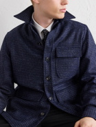 De Petrillo - Houndstooth Virgin Wool Overshirt - Blue