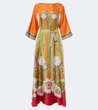 La DoubleJ Muumuu printed silk twill maxi dress