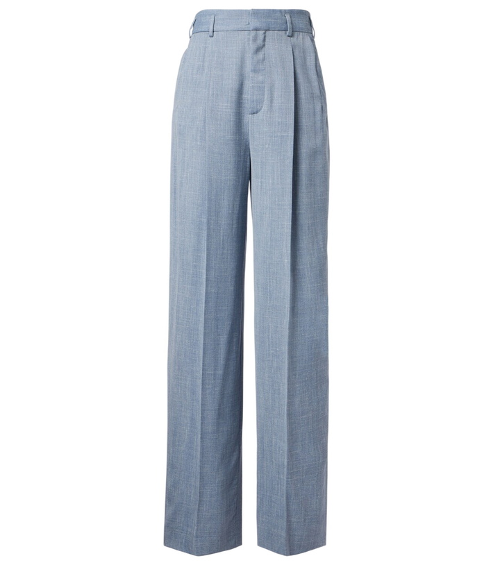 Photo: Loro Piana Hector wool, silk, and linen wide-leg pants