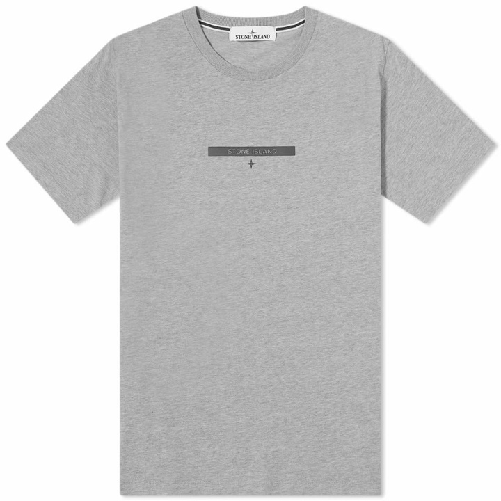 Photo: Stone Island Men's Small Box Logo T-Shirt in Grey Melange
