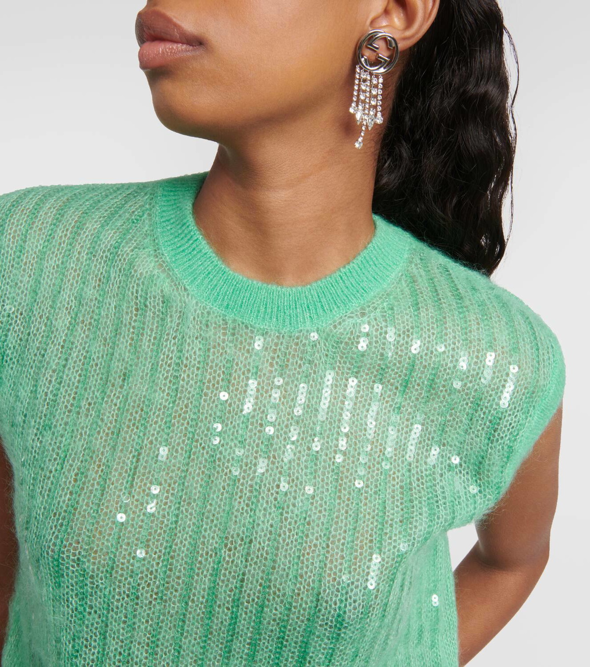 Gucci Mohair, silk, and wool top Gucci