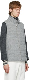 Brunello Cucinelli Grey Down Cashmere Knit Vest