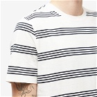 Albam Men's Fine Stripe T-Shirt in Off-White/Navy