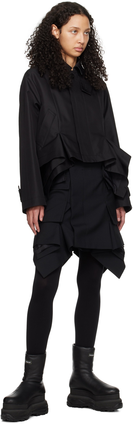 sacai Black Peplum Skirt