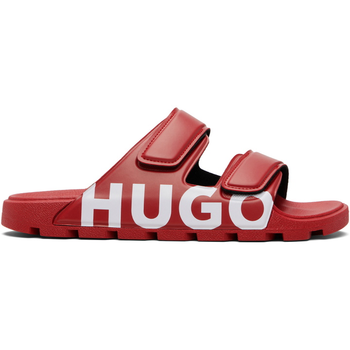 Photo: Hugo Red Double-Touch Closure Straps Logo Sandals