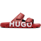 Hugo Red Double-Touch Closure Straps Logo Sandals