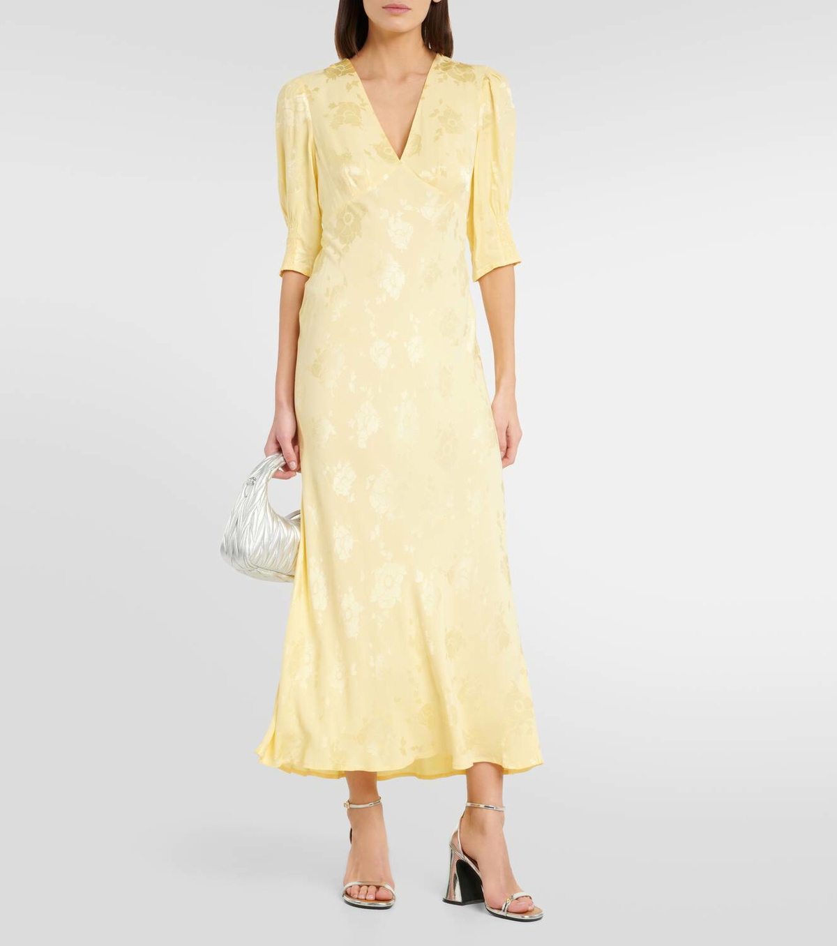 Rixo Zadie puff-sleeve midi dress Rixo
