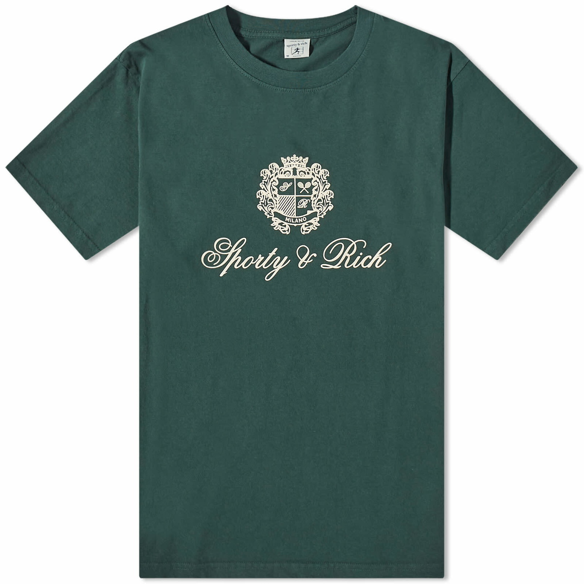 Sporty&Rich｜ (Varsity Crest T-Shirt (TO043606218GY0319 Varsity Crest T-Shirt - White/Navy – Sporty & Rich