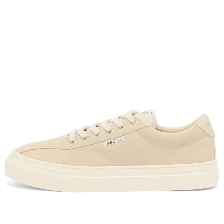 Photo: Stepney Workers Club Men's Dellow 02 Suede Sneaker in Oat