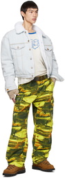 ERL Green Embroidered Cargo Pants