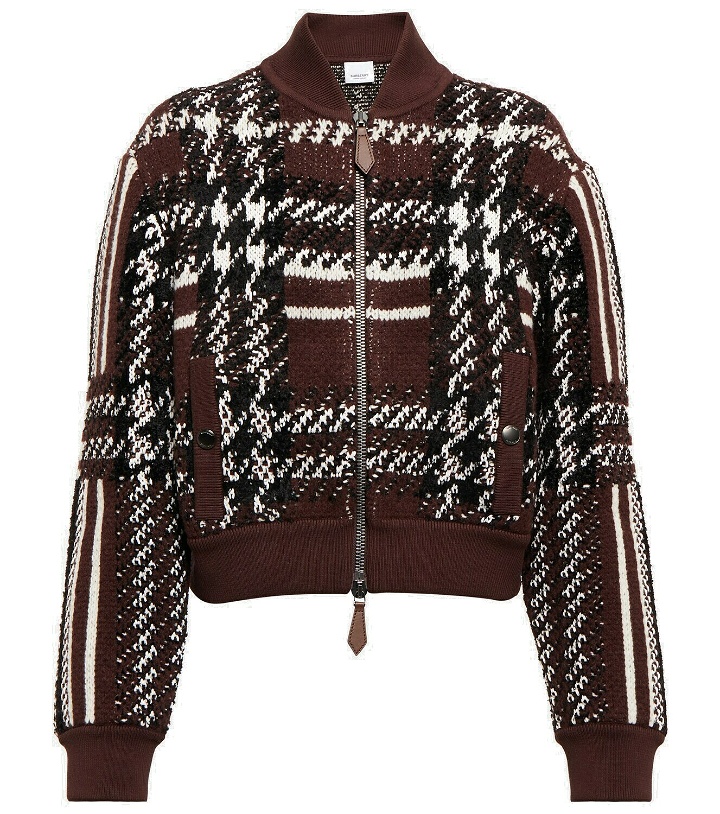 Photo: Burberry - Checked wool-blend bomber jacket