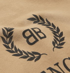Balenciaga - Oversized Logo-Print Loopback Cotton-Jersey Hoodie - Beige